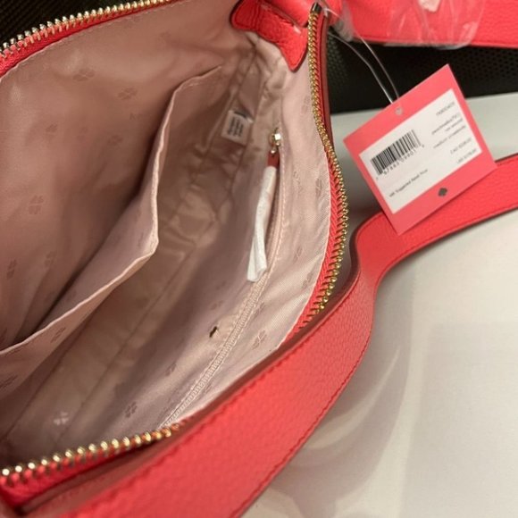 Kate Spade Run around medium crossbody Pebble Leather Peach PXR00405 - Picture 8 of 12